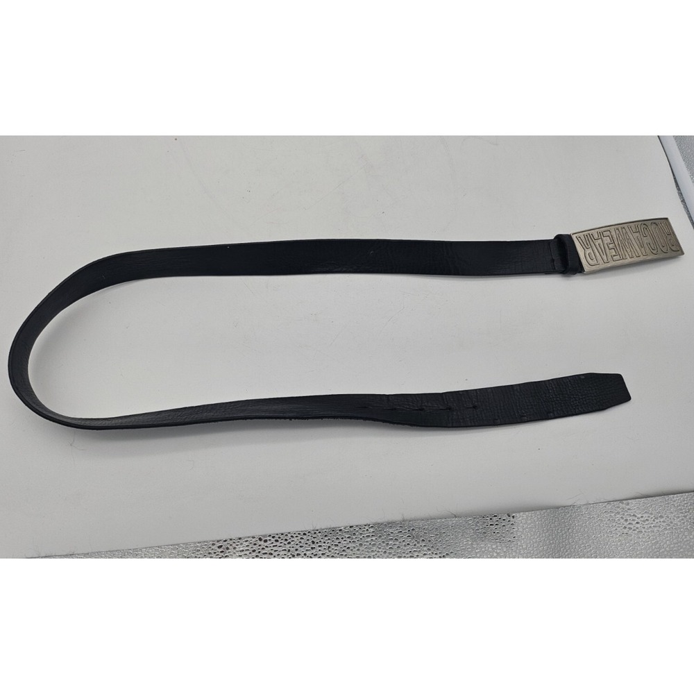 Rocawear Black Italian Leather Belt Spell Out Buckle RW044/N 41-44 Y2K VTG - Picture 6 of 7